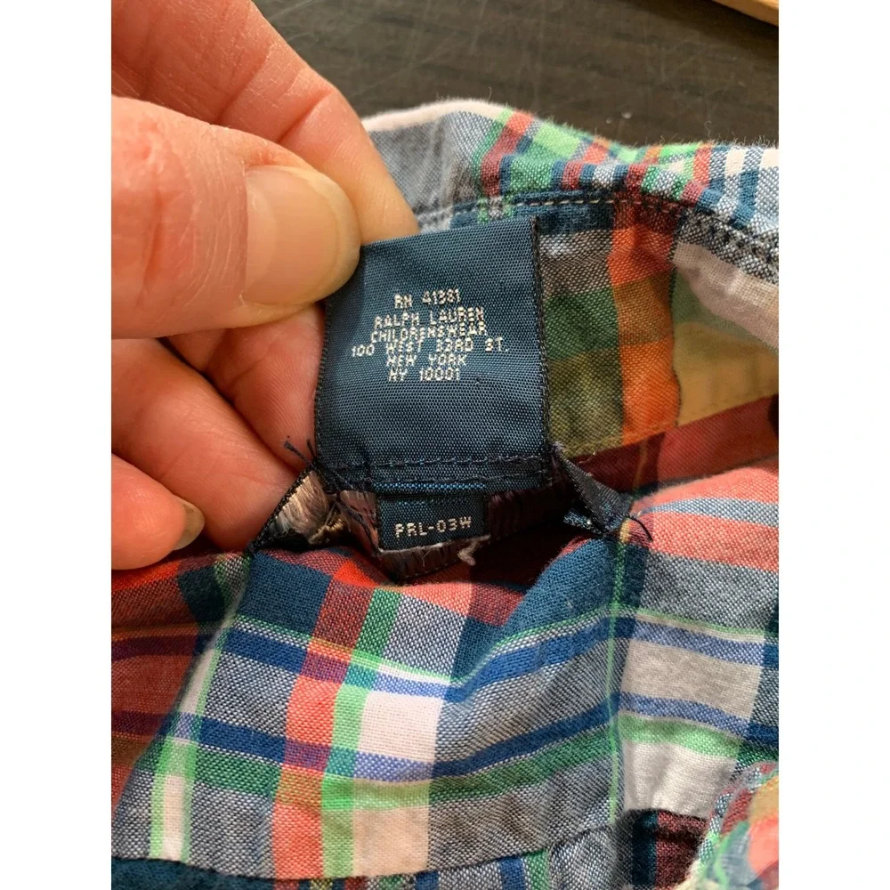 Ralph Lauren Kids Multi Color Plaid Button Down Shirt 4 4T Preppy‎ Long Sleeve